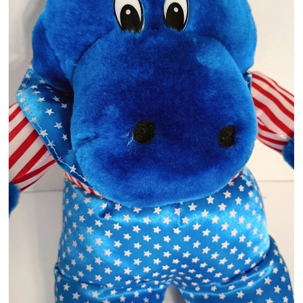 Sugar Loaf Team Toy USA Hippo Patriotic Plush Stuffed Animal Red White Blue